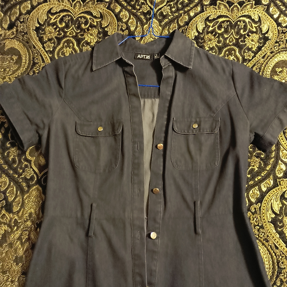 Apt. 9 Women's Charcoal Button Down Shirt